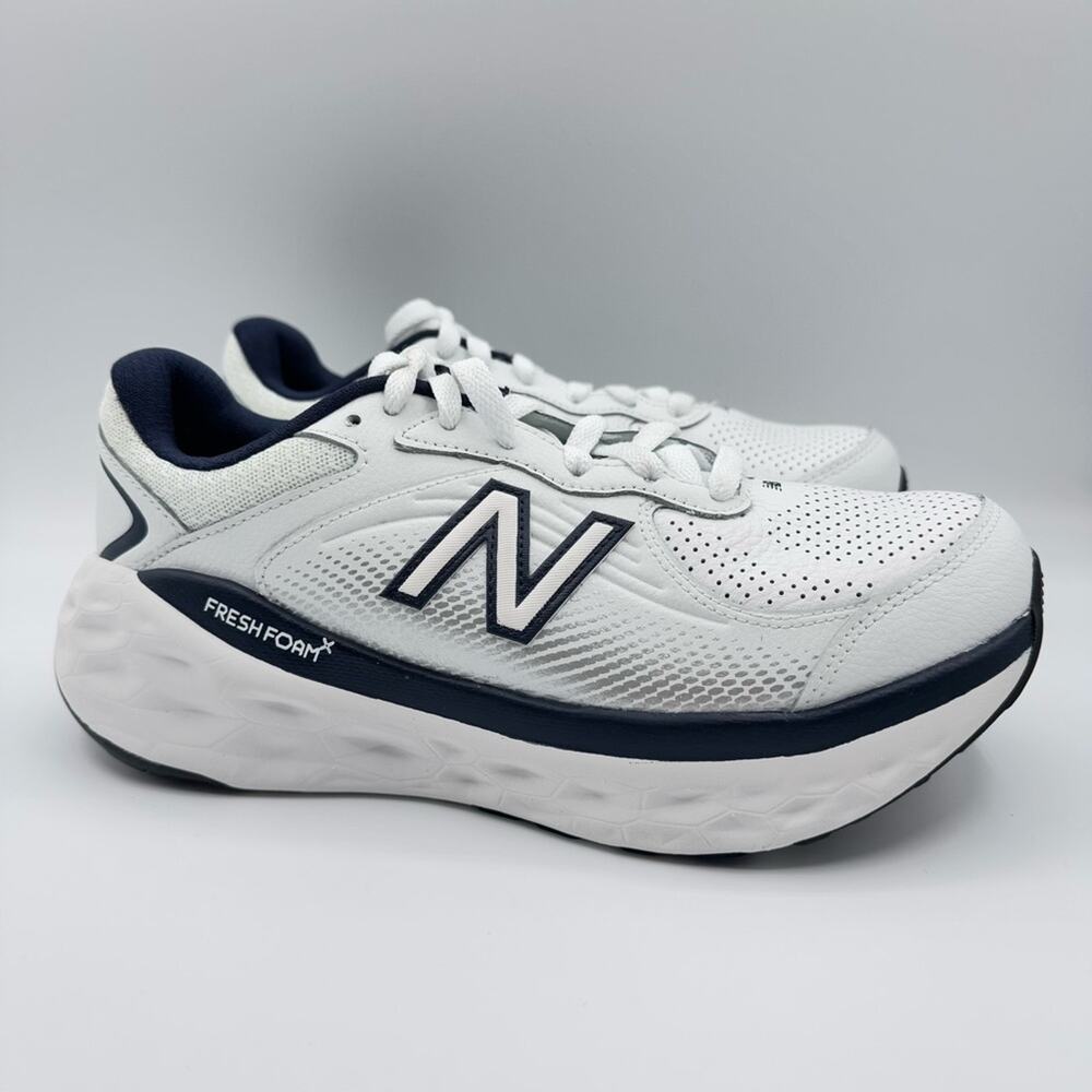 New Balance Fresh Foam X 840F White Team Navy Walking Sneakers Men’s 7.5 Wide - Picture 2 of 8